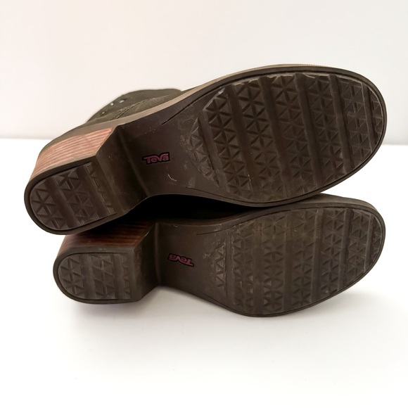 Teva Olive Gray Leather Foxy Mid Ankle Boots - Picture 6 of 7